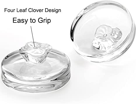 Okllen 9 Pack Glass Fermentation Glass Weights for Large Wide Mouth Mason Jars Easy Grip Handle, Dishwasher Safe