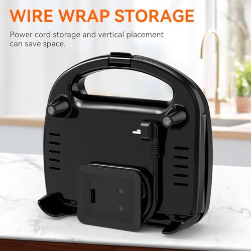 OSTBA Sandwich Maker, 2 Slice Grilled Cheese Maker with Non-stick Triangle Plates, Indicator Lights, Cool Touch Handle, Easy to Clean and Store, 750W - style: ABS07-T