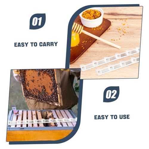 ORFOFE Honeycomb Plastic Spacers for Beehive 10pcs Frame Spacing Strip Bee Hive Frame Spacer Tool Abs