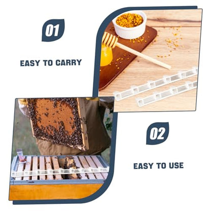 ORFOFE Honeycomb Plastic Spacers for Beehive 10pcs Frame Spacing Strip Bee Hive Frame Spacer Tool Abs
