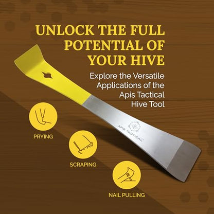 Hive Tool - Flat 2.5mm Thick Heat Treated Stainless Steel for Durability & Strength - Beekeeper Tools for Prying, Lifting & Scraping - Beekeeping Supplies - size: Standard