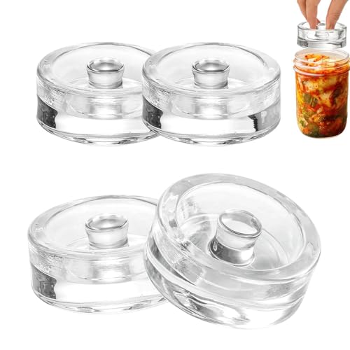 Fermentation Glass Weights - with Easy Grip Handle Fit 7Oz 2.75Inch Jar - Wide Mouth Fermentation Weights | for Home Food Shop, Pickle Vegetable and Fruit Ferments
