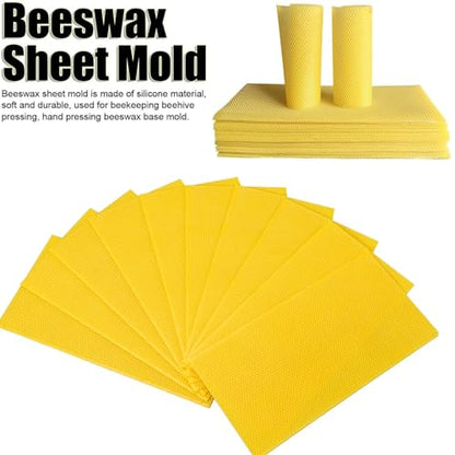 Beehive Wax Foundation Sheets, 30Pcs Bee Comb Honey Frame for Beekeeping, Honeycomb Beeswax Sheets for Candles Making and Furniture Polishing