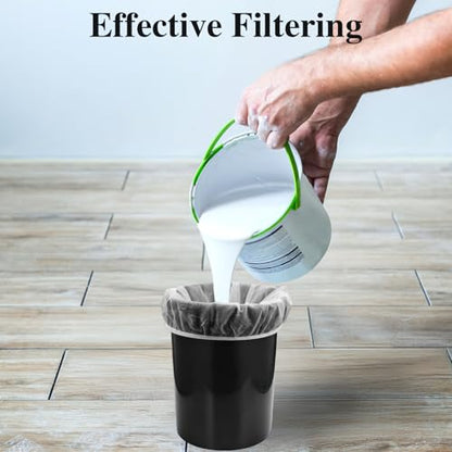 10 PCS Paint Strainer Bags 5 Gallon, Paint Filter Bag White Fine Mesh Strainer Bags, Elastic Top Opening Mesh Bag for Gardening, Paint
