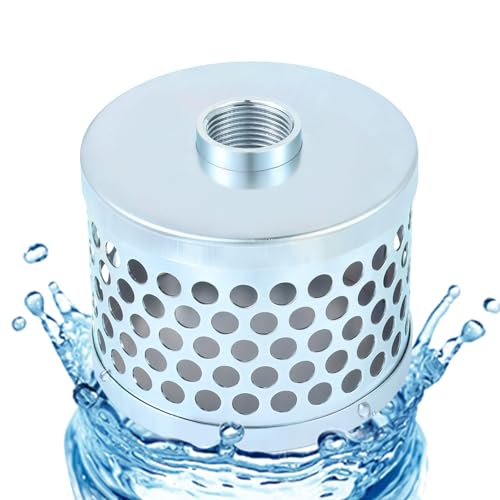 Round Hole Suction Strainer Filter for Pumps, Carbon Plated Steel Basket Water Suction Filter, with NPT Female Thread, Reduces Solids Entering Pump (1 inch) - size: 1 inch