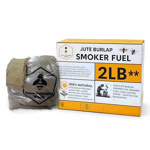 Hive Bee Smoker Fuel for Beekeeping | Jute Burlap Smoker Fuel, 2 Pound Bag Lights Easily with Match or Lighter | Long Continuous Burn | Produces Light, Cool Smoke | - size: 2 Pounds