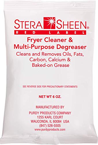 Stera Sheen Fryer Cleaner, 24 x 6 oz. Pkts, Stera Red Label Food Grade Fryer Cleaning Powder, Fryer Boil Out, Easy Use Portion Packets - size: 6 Ounce (Pack of 24)
