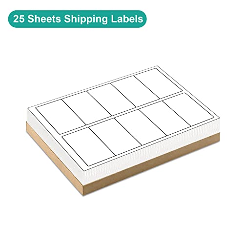 MFLABEL 2x4 Shipping Labels - 25 Sheets (250 Labels) for Laser & Inkjet Printers, 10-UP FBA Address Stickers, Matte White Self-Adhesive Mailing Labels for Packages, Boxes, envelopes - size: 2" x 4" (10-up), style: 25 Sheets