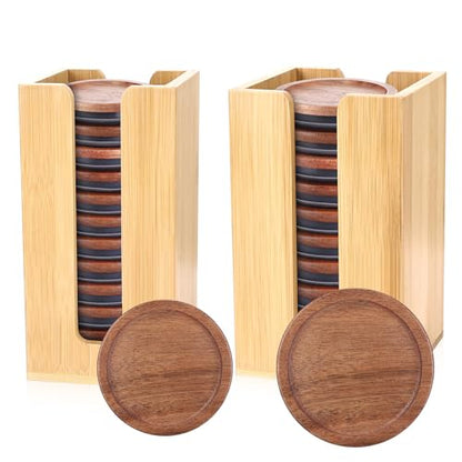 2 Pack Square Bamboo Mason Jar Lid Organizer, Vertical Canning Lid Storage Holder for Wide Mouth & Regular Mouth Lids, Fits 20-24 Mason/Canning/Bamboo Lids，Modern Kitchen Organization Accessories