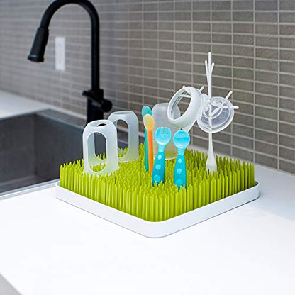 Boon Lawn Countertop Baby Bottle Drying Rack with Antimicrobial Tray - Spring Green - Bottle Rack and Organizer - Baby Feeding Essentials - 13.5 x 11 x 2.5-1 Count (Pack of 4) - color: Green, size: 2 Count (Pack of 4)