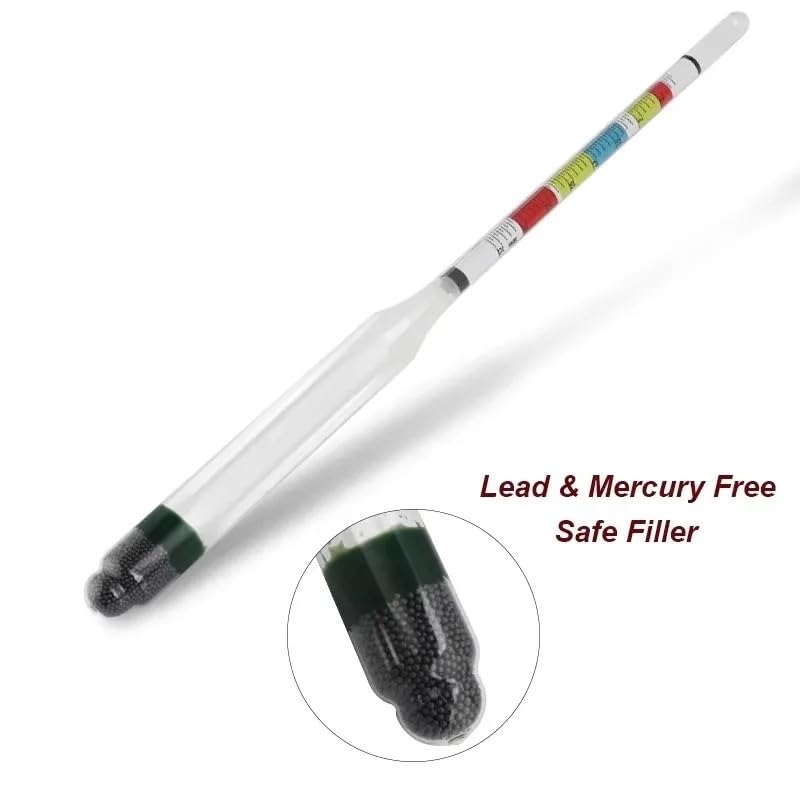 Triple Scale Hydrometer Tester Kit with 250ml Measuring Bottle for Home Brewing