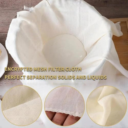 3 Pack Cheesecloth Muslin Cloths for Cooking, 20x20 Inch Unbleached Pure Cotton Straining Bags for Making Almond Milk, Yogurt, Cheese, Tofu, Steaming Dumplings - Reusable, Fine Mesh, Washable