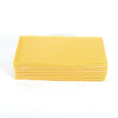 YIYIBYUS Yellow 30pcs Bee Frame Wax Coated Foundation Sheet, Waxed Foundation, Bee Sheets Beekeeping Equipment Kit for Farm,195x415mm