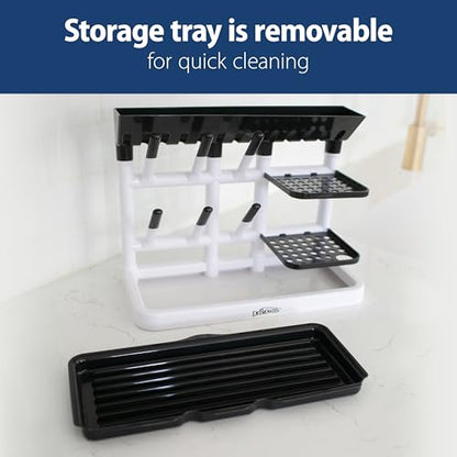 Dr. Brown's Drying Tower, Stand-Up Drying Rack, Countertop Baby Bottle Drying with Organized Storage for Baby Essentials, Space Saving Vertical Rack, Blue/White - style: Blue/White Rack