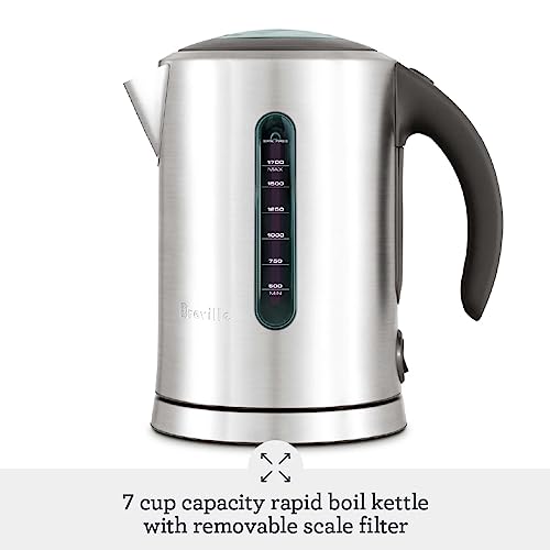 Breville BKE700BSS Soft Top Pure Hot Water Kettle, 7 Cup, Brushed Stainless Steel - size: 1.7 litre