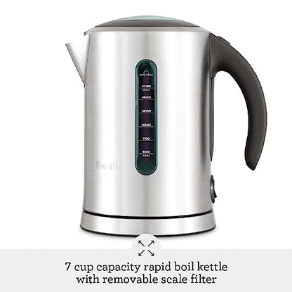 Breville BKE700BSS Soft Top Pure Hot Water Kettle, 7 Cup, Brushed Stainless Steel - size: 1.7 litre