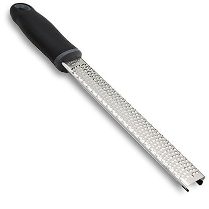 Lemon Zester, Stainless Steel Kitchen Cheese Grater, Plastic Cover Ergonomic Soft Black Handle - color: B-Black