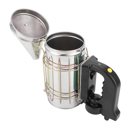 Electric Beehive Smoker Stainless Steel Beekeeping Smoker with Heat Shield Handle, Detachable Design for Easy Use, Large Smoke Output