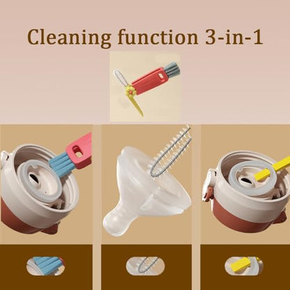 3 in 1 Cup Lid Cleaning Brush, 6PCS Multifunctional Cup Lid Cleaning Brushes with Scraper, Crevice, Angled Brush, for Coffee Mugs, Water Bottles, Tumblers (6)
