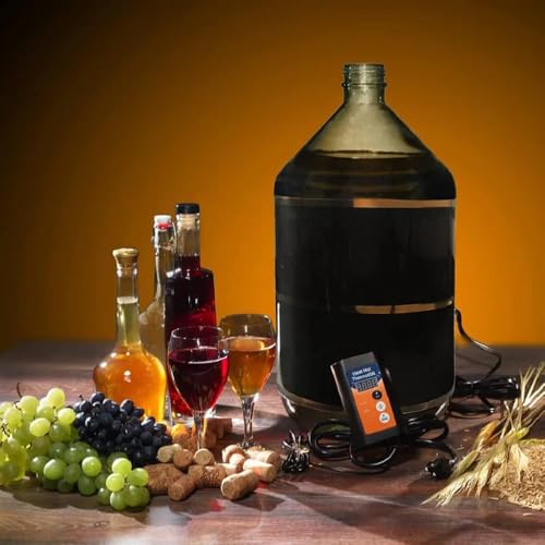 Fermentation Heater with Digital Thermostat – 11" x 6" Heating Pad for Carboys, Kombucha, Wine & Beer Brewing – Fits 1-3 Gallon Fermenters – Home Brew Belt with Temp Controller - size: 11” x 6” (With Thermostat)