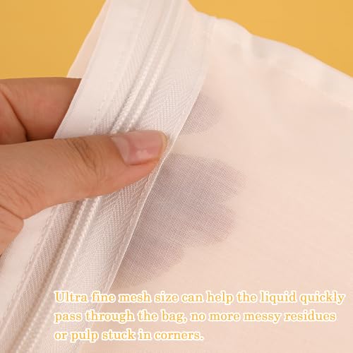 WMKGG Ultra Fine Mesh Strainer Bags,Cheese Cloth Bag for Straining, with Stainless Steel Handle Frame for Juices,Nut Milk,Fresh Cheese,Yogurt (Large Size)(9.15"Wx13.6"D) - size: Large Size