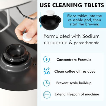 (12 Months Supply) Descaling Kit Compatible with Nespresso Vertuo, Odorless Coffee Brewer Machine Descaler Set, Liquid Descaling Solution for Nespresso, Includes Reusable Pod and 12 Cleaning Tablets - style: Descaling Kit for Nespresso Vertuo