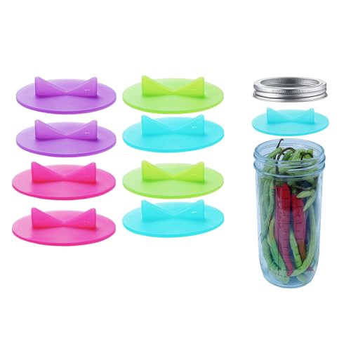 8 Pcs Mason Jar Fermentation Lids, silicone Fermenter waterless AirLock lids for 86mm Wide Mouth Mason Jar