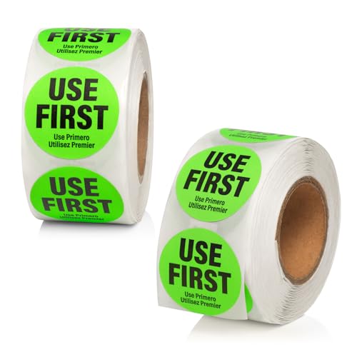 1000 Labels Use First Stickers for Food Service, 1.5-inch Wide, by Sutter Signs - color: Green
