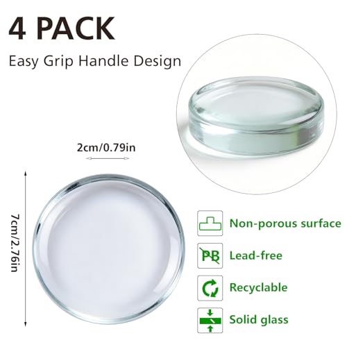 4 Pack Fermentation Weight,Glass Fermenting Weights for Wide Mouth Mason Jars,Fermentation Kit for Sauerkraut,Pickles Dishwasher Safe - style: Flat
