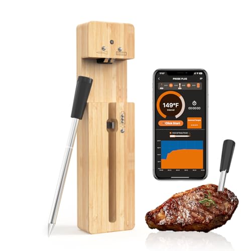 Newise Bluetooth Wireless Meat Thermometer with Smart APP, Long Range & Fast Charge, Digital Food Thermometer for Grill, Oven, Smoker, Perfect Father Day Gifts - style: 1 Probe