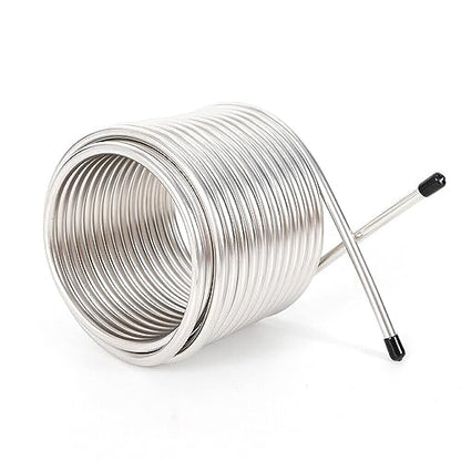 50' Mini Wort Chiller, 2 layers Coil Stainless Steel Home Brewing Beer Cooling Immersion, Wort Chiller Gepphill, Food Grade Water Chiller for Ice Bath Beer Brewing Tubing Coil
