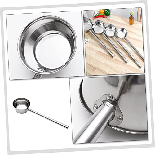 Cabilock Ergonomic Long Spoon for Stirring Stainless Steel Ladle Handle for Cooking Kitchen Gadget for Soup and Water - size: 59X14CM
