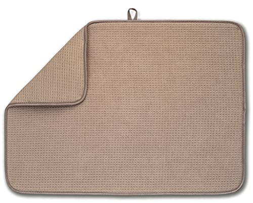 Bellemain XL Dish Mat 24" x 17" ( LARGEST MAT ) Microfiber Dish Drying Mat , Super absorbent ( Mocha ) - color: Mocha, size: 17" x 24"