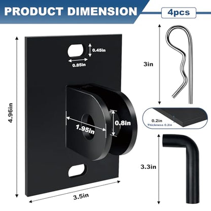 folosem Stationary Dock Connector Hinge Kit, Hot Dip Galvanized Floating Dock Brackets Hardware T Connectors, Heavy Duty Dock Hardware Brackets Dock Accessorie - color: 2 Holes