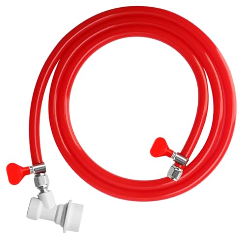 MRbrew 5 FT CO2 Line Ball Lock Keg Fitting Kit, 5/16" OD PVC Brewing Line with Quick Disconnect & Hose Clamp, Barb for Homebrew Corny Keg Carbonation Draft Beer Tap System - size: 5Ft CO2 line kit