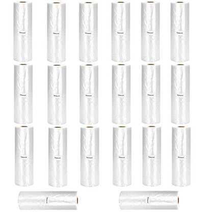 Immuson Food Storage Bags, 12 x 20 Plastic Produce Bag on a Roll Fruits, Vegetable, Bread, Food Storage Clear Bags (20 Rolls-7000 Bags) - size: 20 Rolls-7000 Bags
