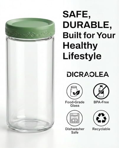 24oz 4Pack Glass Overnight Oats Jars Containers with Airtight Leakproof Lids, Reusable Mason Jars for Meal Prep, Yogurt Parfaits, Smoothies, Salads & Healthy Breakfasts (24 OZ-4-1) - color: 24 OZ-4Pack-1