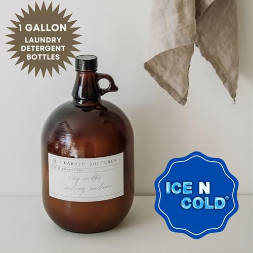 1 Gallon (128oz) Amber Glass Jug With 38mm Cap | Pack of 6 | FAST SAME DAY SHIPPING