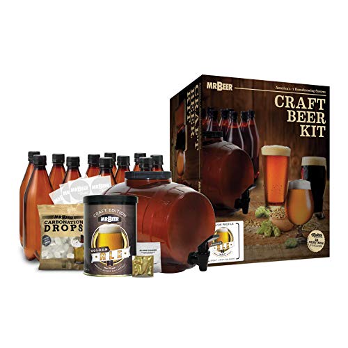 Mr. Beer - Craft Beer Making Kit (2 Gallon) Complete DIY Home Brew Set | Beer Making Kit for Beginners Everything Included | Reusable 25 oz Bottles | 2 Gallon Keg | Golden Ale - color: Complete Kit, size: 2 Gallon