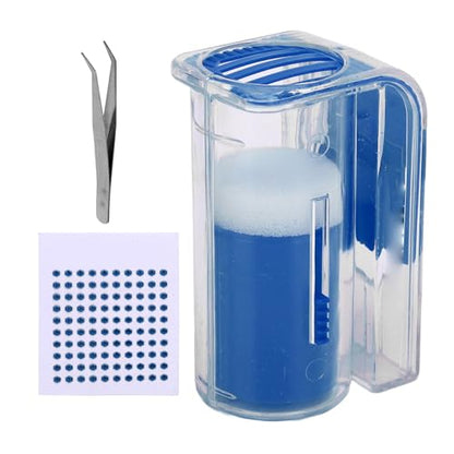 Fdit Queen Bee Marking Kit Professional Beekeeper Tool Set with Number Sticker and Tweezers, Precise Marking for Bee Queen Management, Indoor and Outdoor Use, Plastic Material (Blue) - color: Blue