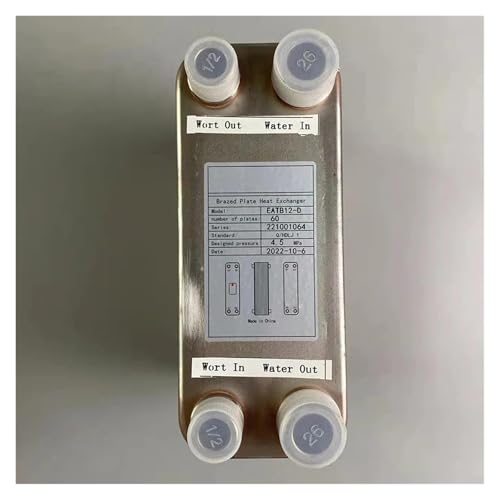 60 Plates Plate Heat Exchanger Water Beer Wort Chiller Cooler 304 Stainless Steel for Home Brewing Beer