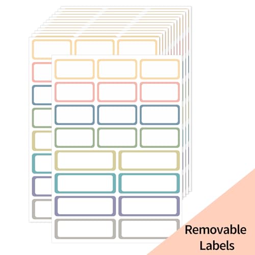 STARLIBOO Removable Labels, Removable Colored Labels Stickers, Self-Adhesive Rectangular Stickers Water/Oil/Tear Resistant for Storage/Classroom/Home (2 Size, 300 Labels) - color: Morandi, size: 1 x 2 inches, 1 x 3 inches Set