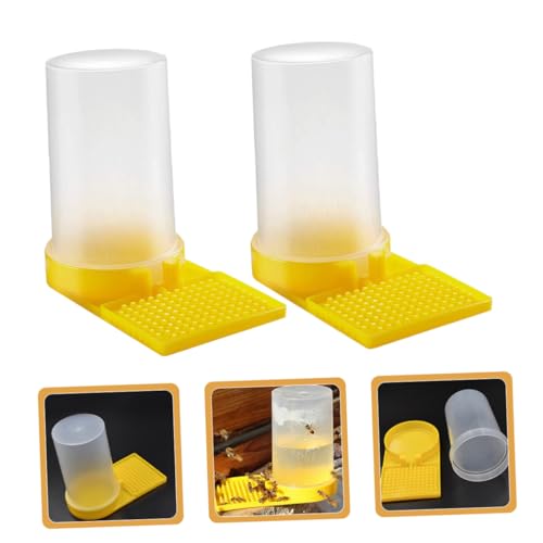 Mikikit Bee Feeder Station for Garden 4Pcs Beehive Water Feeding Cups Mesh Dish Reusable Beekeeping Supplies for Bees for Outdoor Feeding and Hydration