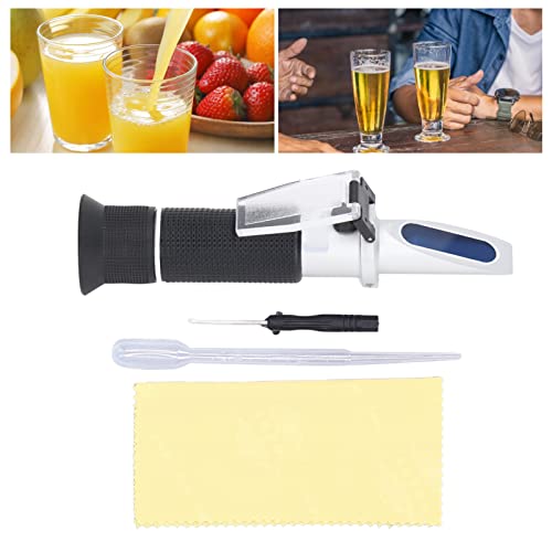 Refractometer for Beer and Wine Brewing Portable Sugar Refractometer with ATC, Brix Measurement Tool for Homebrewing, Winemaking, and Fermentation