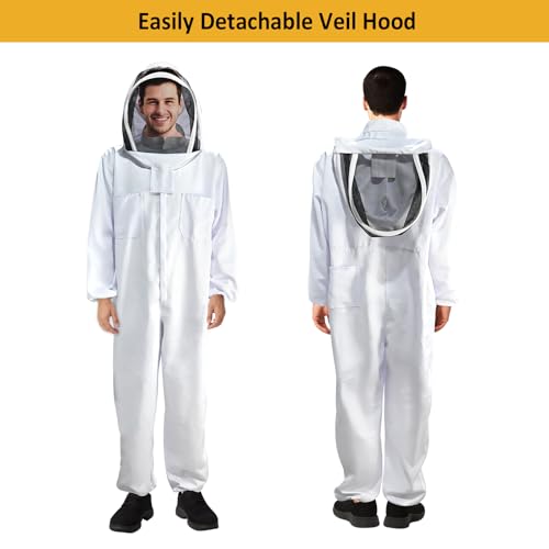 Cieex Bee Suit for Men Women, Beekeeping Suit Sting Proof, Beekeeper Clothing with Glove & Ventilated Hood for Beginner & Professional Beekeepers, Beekeeping Supplies (XXL for 5'7"-6'1")