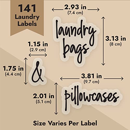 Talented Kitchen Laundry Labels for Jars & Containers - 141 Count, White Vinyl, Modern Script - Laundry Room Organization & Kitchen Organization with Food Container Labels and Water-Resistant Adhesive - color: White