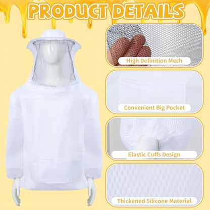139 PCS Beekeeper Set Including Bee Jacket, Small Bee, Beekeeping Gloves and Felt Bucket Beekeeping Halloween Costume