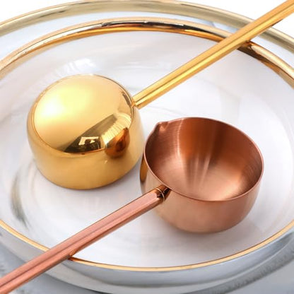 Stainless Steel Hot Oil Ladle, 2pcs Solid Oil Spoon with 10.5 inch Long Handle Pour Spout, 70ml Capacity for Kitchen Cooking Serving Soups and Drizzle Sauces Dishwasher Safe (Rainbow Color) - color: Rainbow Color