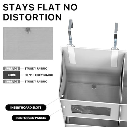 Simple Houseware Extra Large Heavy Duty Over the Door Organizer with 10 Clear Window Pockets, 80 lbs Capacity for Pantry, Closet, Bathroom, Gray - size: 10 Pockets