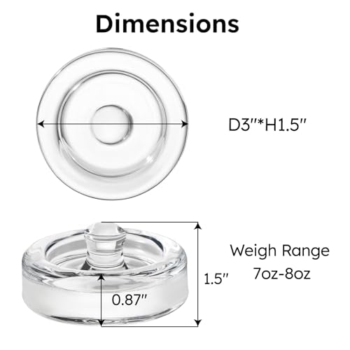 Jillmo Easy Grip Glass Fermentation Weight 3.15 Inch, Food Grade Fermenting Weights for Wide Mouth Gallon Jars, Canning Pickling Weights, Pack of 4 - size: 3.15 inch